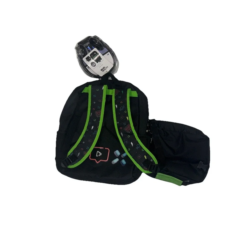 Boy's Extreme Nation Game On School 3 Piece Set Backpack Lunch‎ Bag Headphones